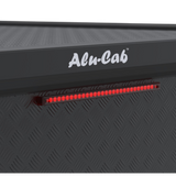 Black Alu-Cab Explorer Canopy with red LED light. Camp4x4 camp 4x4, overlanding, camping gear