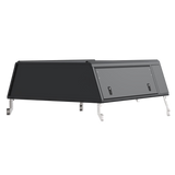 Black Alu-Cab Explorer Canopy for extra cab, with smooth finish. Camp 4x4, Available at Camp4x4. Overlanding Products and fitments