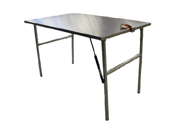 Alu-Cab Alu-Table folding camping table on a white background