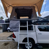 Toyota Hilux Fitted with Front Runner Rooftop Tent, Shoe Bag, Alu-Cab 270 Shadow awning. Camping. Overlanding. Canopy. Camp4x4 camp 4x4