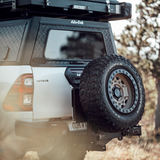 Black Alu-Cab Explorer Canopy, with treaded finish. Camp4x4 camp 4x4, overlanding, camping